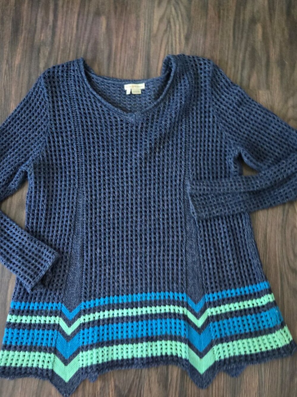 ROYAL ROBBINS Classic Style Cotton/Poly Crochet Knit Tunic Sweater SIZE XL